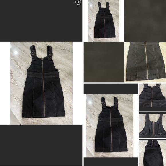 Free People Black Jean Overalls Dress - Picture 8 of 8